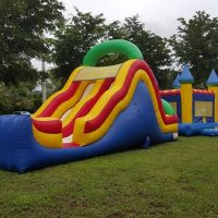 Inflatable super combo double slide