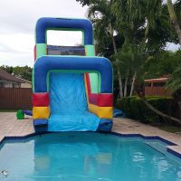 Inflatable Water slide 18 ft into the Pool